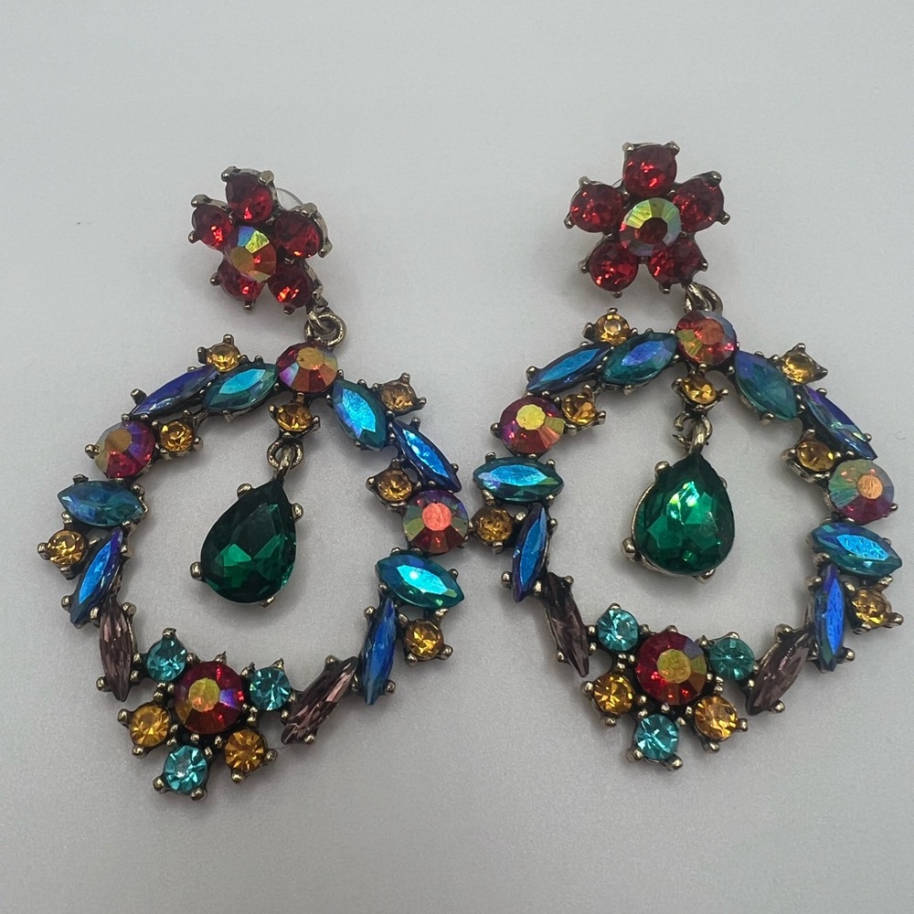 Multicolor Crystal Drop Earrings